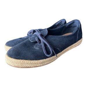 Clarks Azella Jazlynn Navy Blue Suede Espadrille Sneakers Size 10